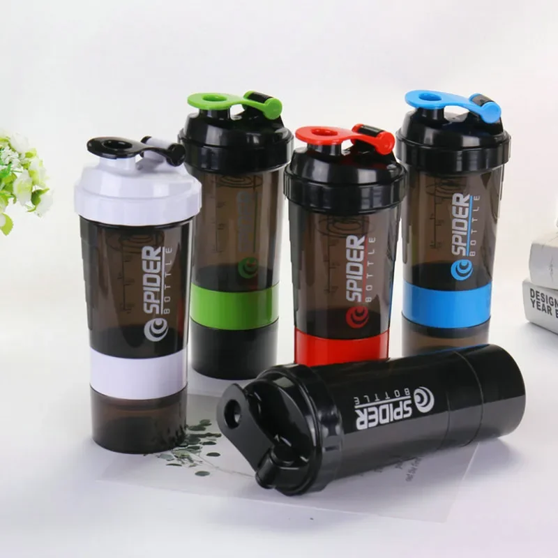 3 Layers Bottle Protein Powder Shake Cup Large Capacity Water Bottle Plastic Mixing Cup Body-Building Exercise /WS