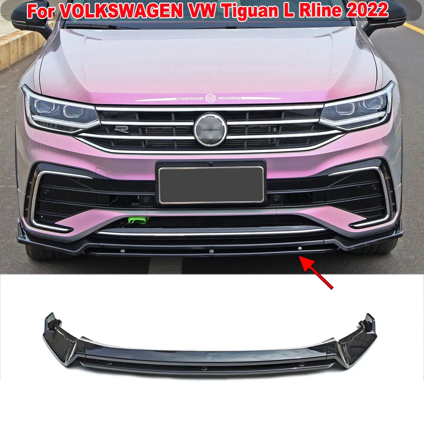 

For VOLKSWAGEN VW Tiguan L Rline Sport 2022 4PCS Front Bumper Lip Spoiler Version Side Splitter Body Kit Guards Car Accessories