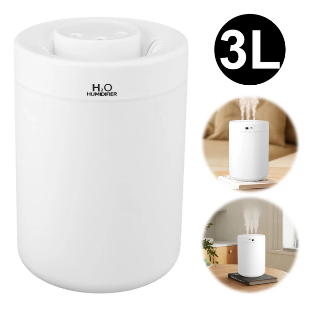 3L Double Spray Humidifier LED Mute Water Supplement Humidifier Portable Ultrasonic Sprayer Household Aromatreatment Necessities 1