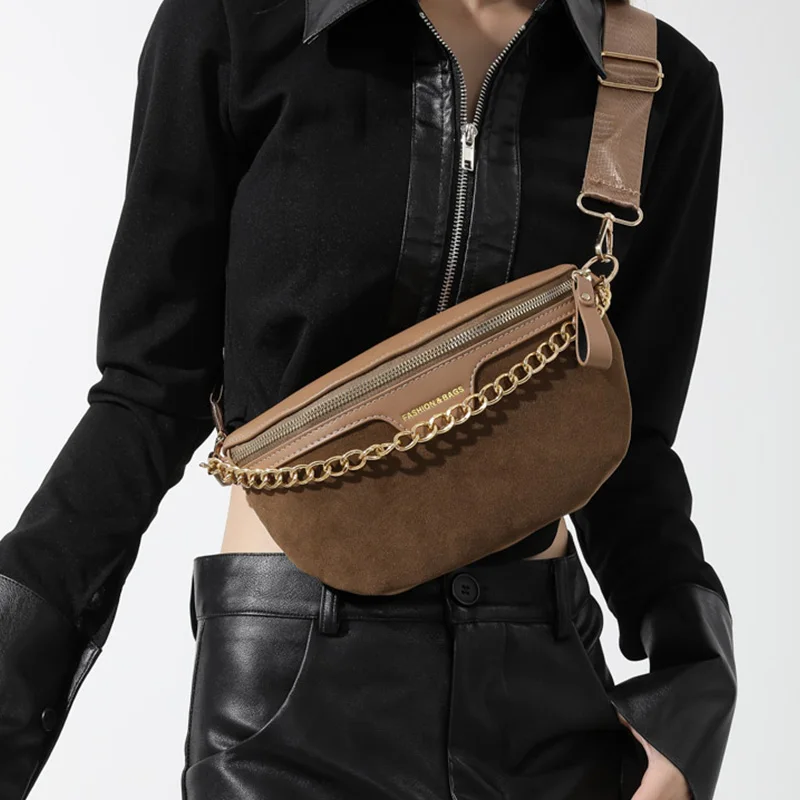  Black Belt Bag for Women Fashion Waist Fanny Packs Detachable Belt  Chain Crossbody Purse Handbag, Large : Clothing, Shoes & Jewelry