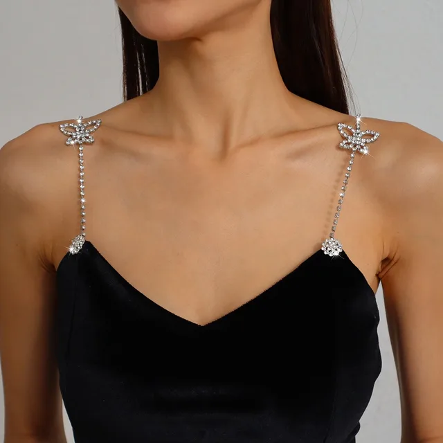 Spalline Reggiseno Con Strass - 2 Pezzi Regolabili E Antiscivolo Per Abiti Senza Spalline - Foto 5