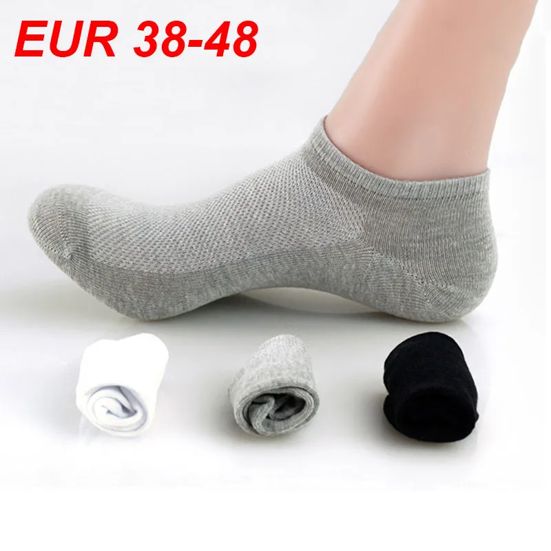 

1 Pair Breathable Men's Short Ankle Socks Men Solid Color Mesh High Quality Male Boat Meias HOT SALE Large Size Men Summer Socks