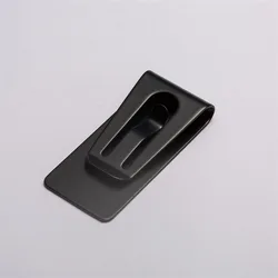 Slim Stainless Steel Money Clip Wallet - Sleek Cash and Card Holder for Business Professionals (E - Black)