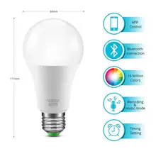 

Wireless Bluetooth Smart Bulb Tuya APP Control Dimmable 9W E27/B22 RGB+CW LED Color Change Lamp Compatible
