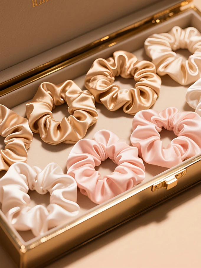 33 Stück Haargummis, Satin-Seiden-Haarbänder, Pferdeschwanzhalter für Frauen, klassische elastische Haarbänder, Haar-Accessoires für Mädchen – Detail 1