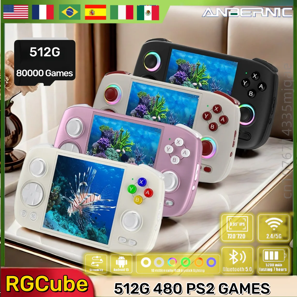 Anbernic RG Cube Videospiel konsole 3,95 Zoll Bildschirm tragbare 