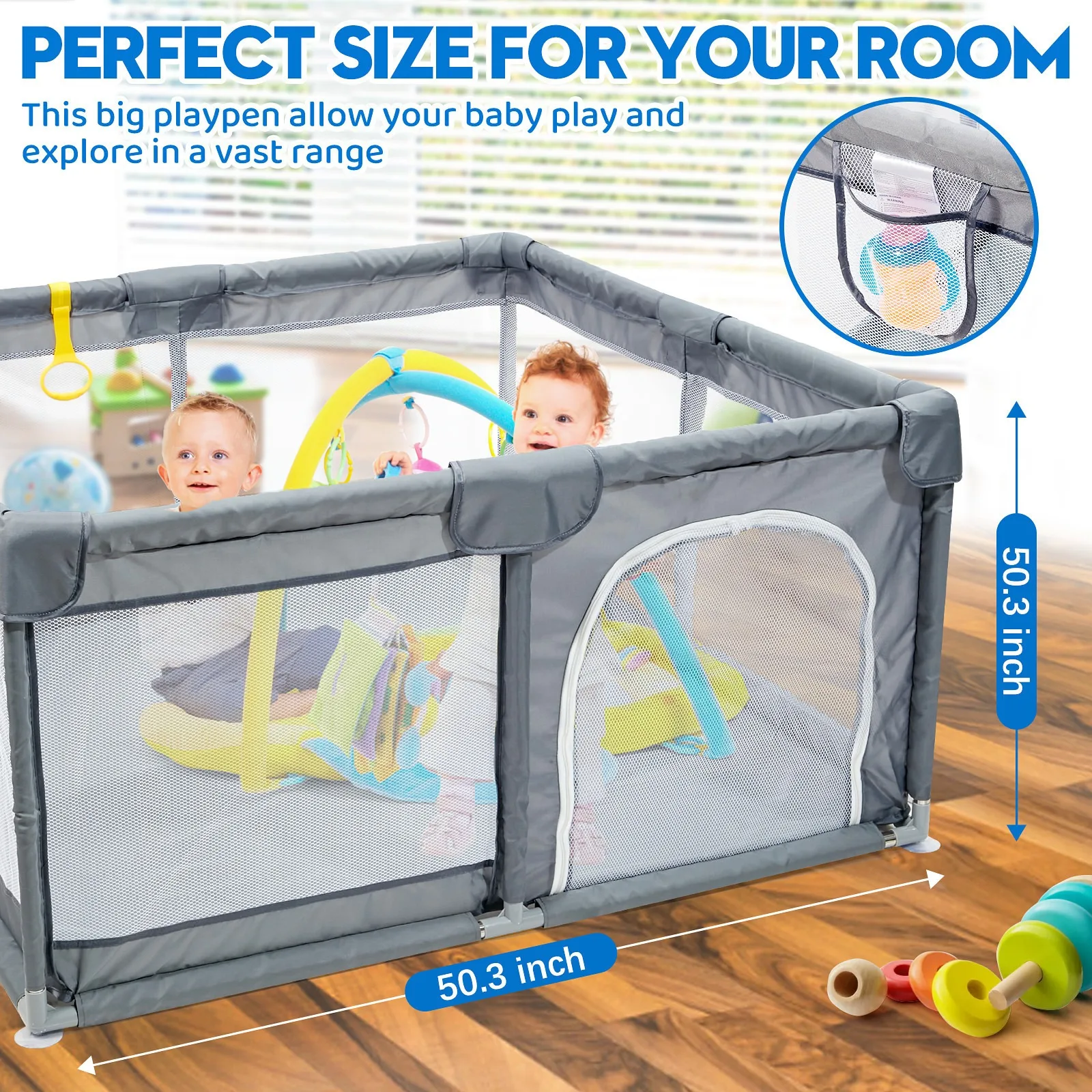 Baby Fence Baby Playground Bed Park Children Playground Square Playpen Toddler baby games park With Ring Ball