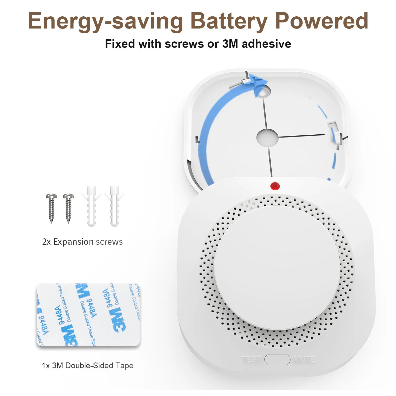 Smoke Alarm Fire Detector Battery Operated for Home Office Warehouse Kitchen EN14604 CE Certified Easy Install - 5
