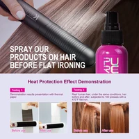 PURC Spray protecteur thermique huile de noix de coco contrôle des frisottis et brillance pour tous les types de cheveux Protection thermique jusqu'à 470 ° F Soins des cheveux 3