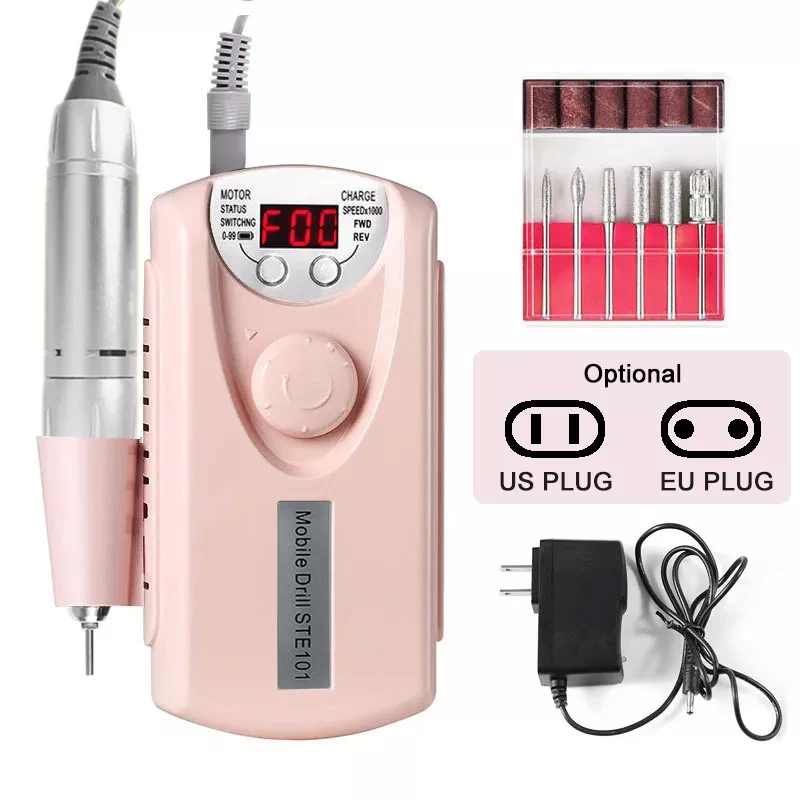

Electric Nail File Drill Portable 30000/35000RPM Rechargeable Nail Drill Machine Professional Pedicure Nail Polisher Grinding