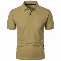 New Solid Color Polo Shirt Men's Short Sleeve Button Tshirts Lapel Lightweight  Streetwear Sport Casual Tops 2