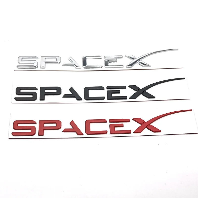 For Tesla Model 3 X Y S Spacex Logo Sticker Letters Tail Letter Label Emblem Car Accessories Stickers Emblems Zinc Alloy SPACEX