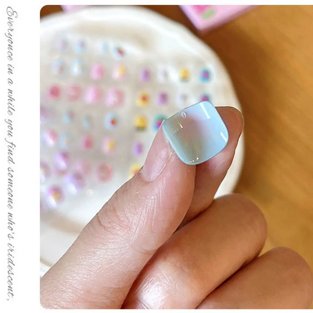 New Short Children Nail Patches Square Cartoon False Nails Cute Full Cover Fake Nails for DIY