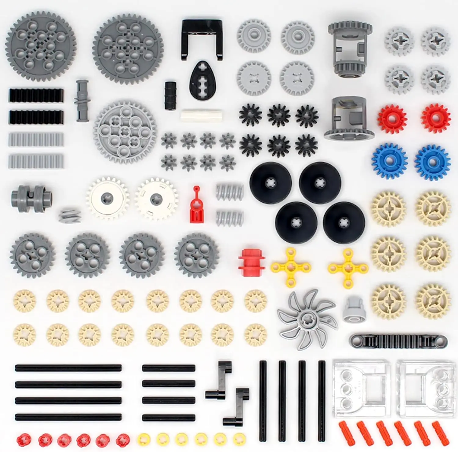 117PCS Gear and Axle Set for Technic Parts Compatible with Mainstream Technic Parts, DIY Gears Assortment Pack for