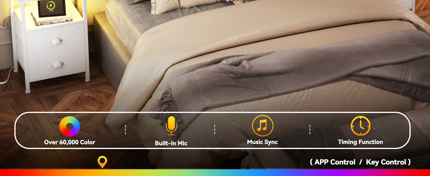 white nightstand with outlets