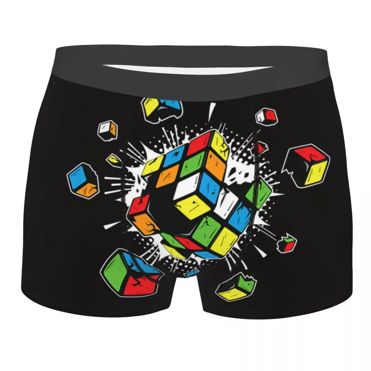 

Exploding Rubix Rubiks Rubics Cube Underwear Men Breathable Math Lovers Boxer Briefs Shorts Panties Soft Underpants For Homme
