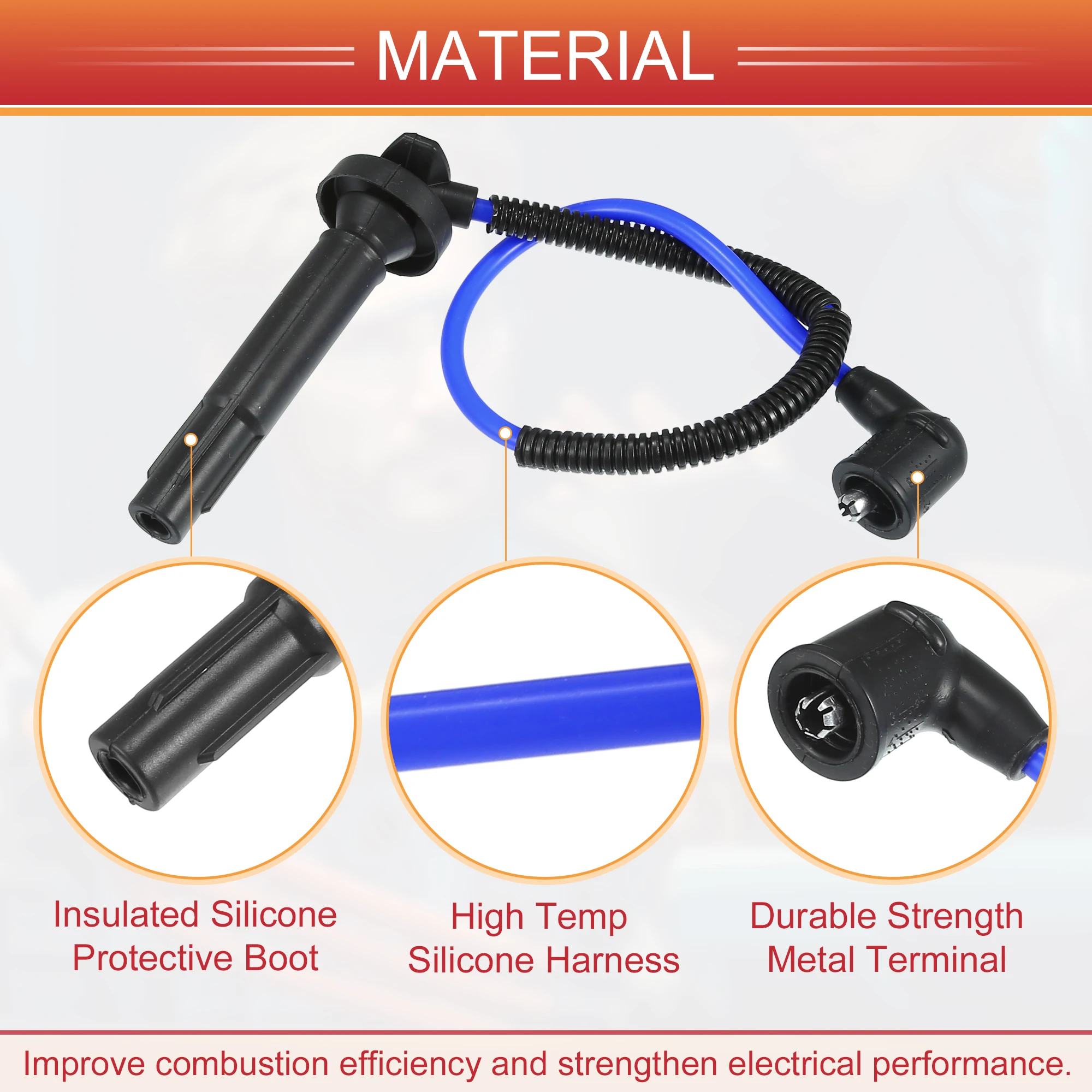Ignition Cable Set 4pcs Spark Plug Wire Ignition Coil Cable for Subaru Forester