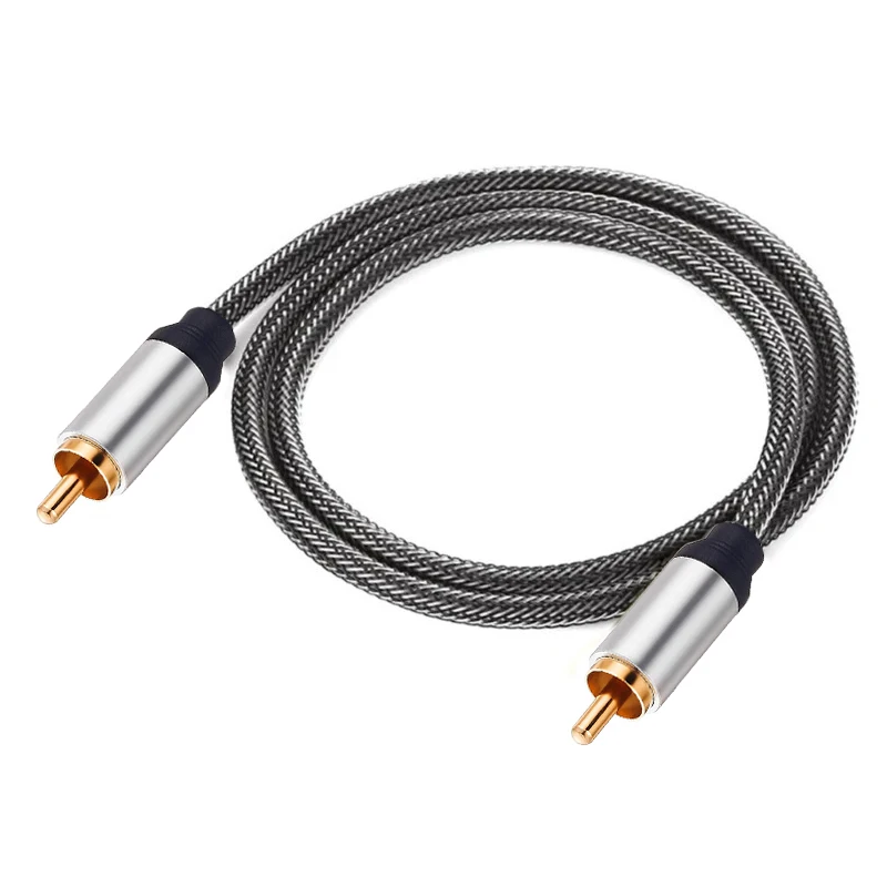 Digital Coaxial Audio Cable S/PDIF RCA Male to RCA Male Gold Plated and Braided Cord for Home Theater HDTV Subwoofer Amplifier