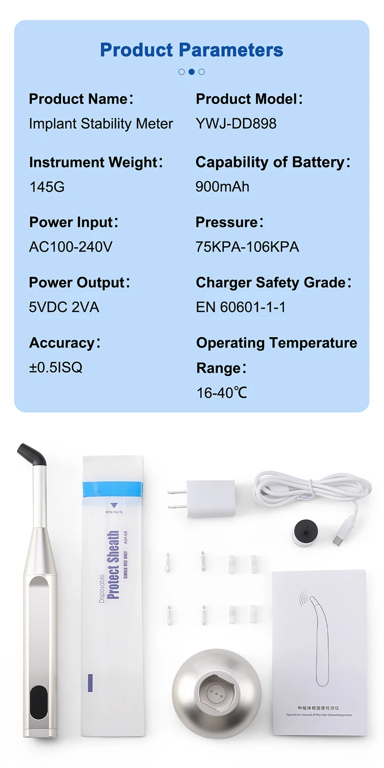 AZDENT Dental Implantat Stabilitätsmesser ISQ Verbesserter Messtester Präzises Osstell Beacon ISQ Werkzeug Instrument Aluminiumlegierung – Detail 8