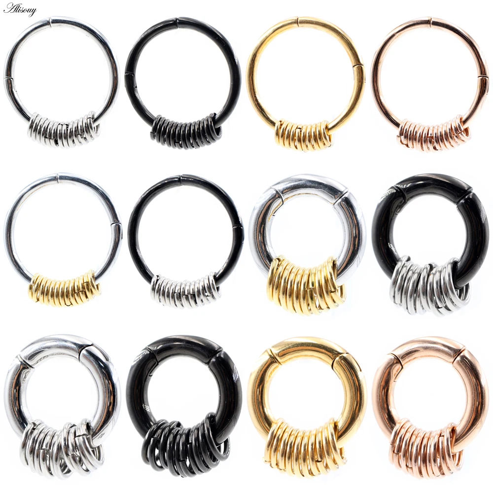 Alisouy1PCRoundCirclePendantStainlessSteelEarWeightsHeavy