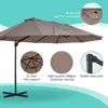 Patio Umbrella Double-Sided Outdoor Market Extra Large Umbrella with Crank, Cross Base for Deck, Lawn, Backyard an 4