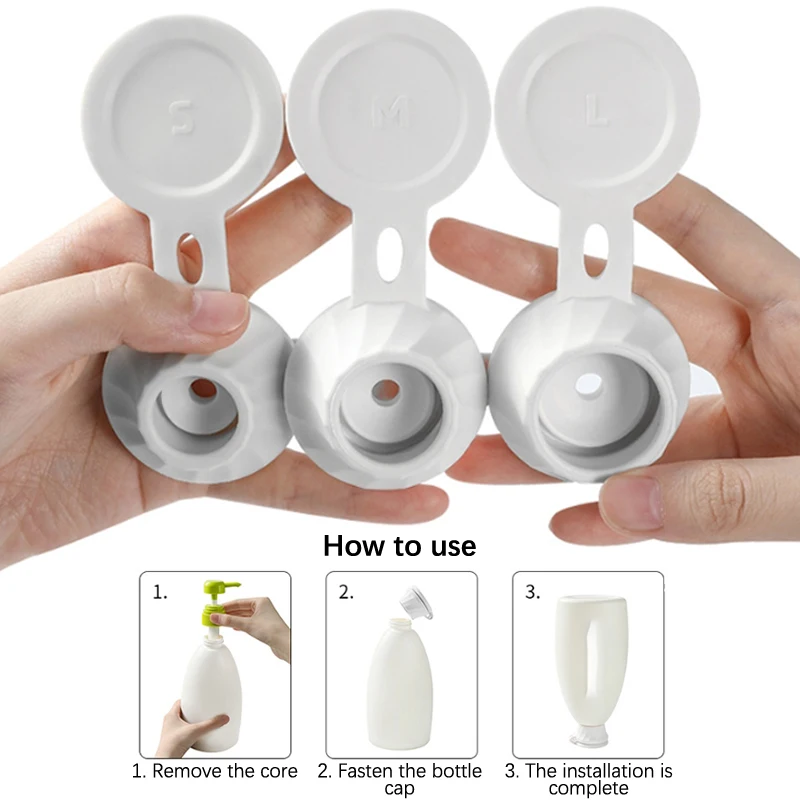 3pcs Inverted Bottle Cap Bottle Emptying Caps Kit Inverted Caps Flipping Set 3 Sizes Adapters bottle cap adapter