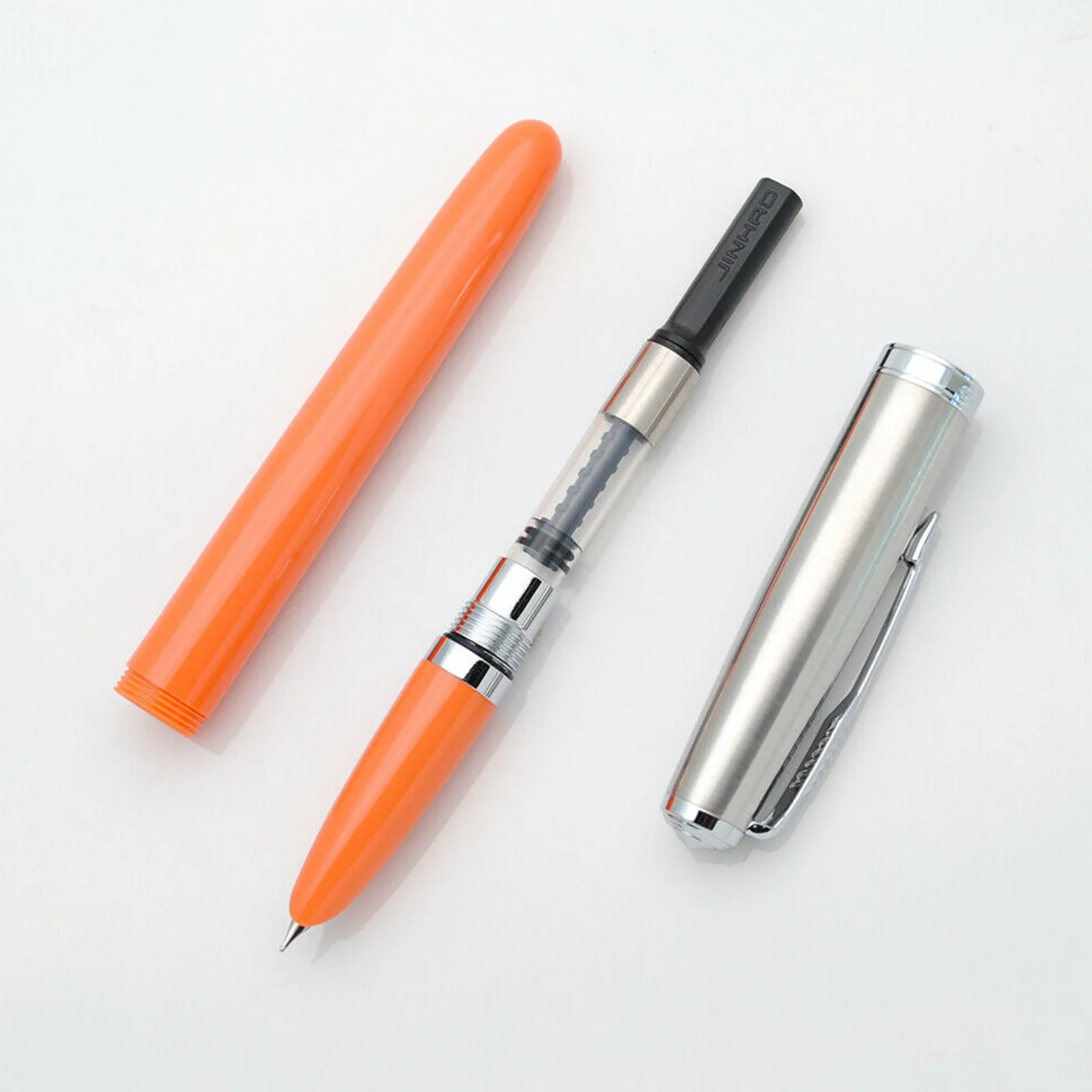 Jinhao 86 Resin Classic Fountain Pen Silver Cap Extra Fine Nib 0.38mm Ink Pen school office business smooth writing pens gifts 6