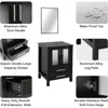 24" Modern Bathroom Vanity Sink Combo Black Stand Cabinet with White Boat Ceramic Vessel Sink & Water Save Faucet & Pop Up Drain 5