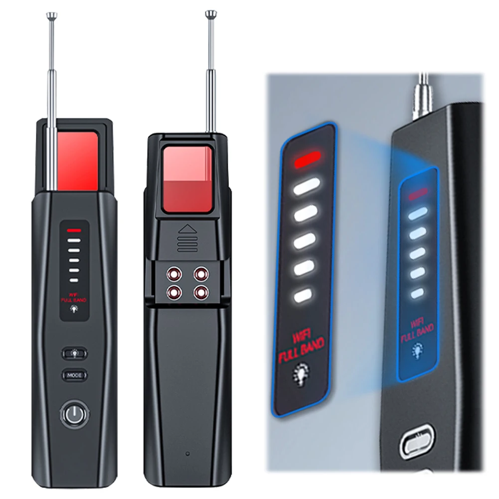 Hidden Bug and Camera Detector Rechargeable Listening Device RF Wireless All Signal Scanner for Hotel Travel Bathroom Office Car