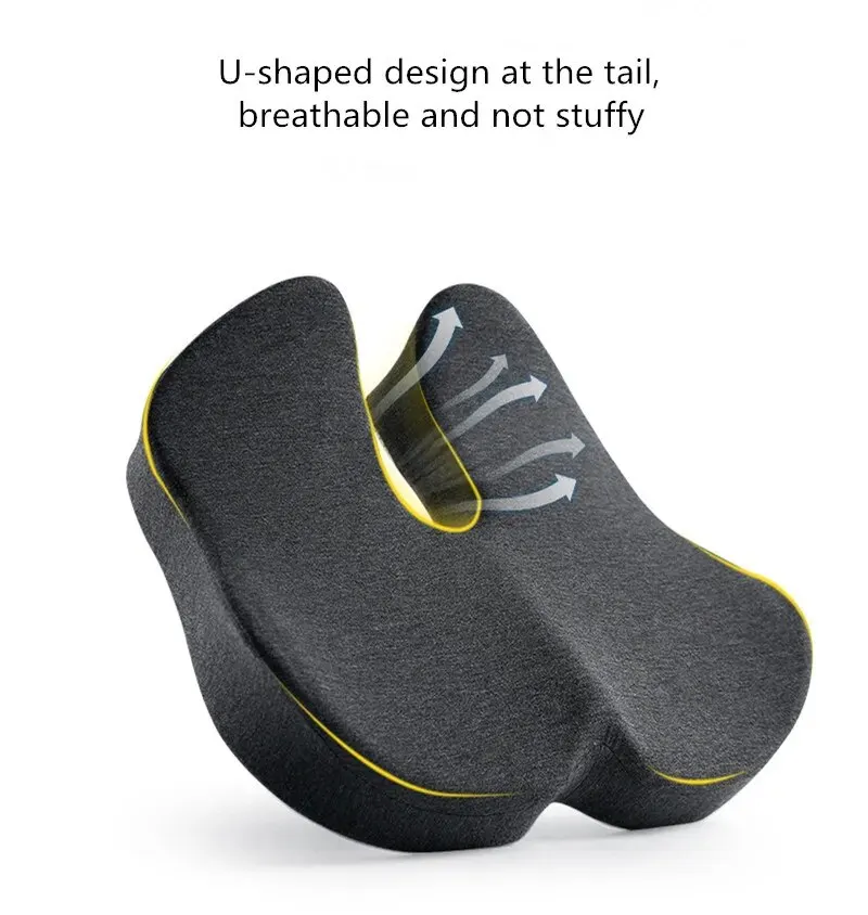 Zeby Rebound Memory Foam Office Chair Cushion Woman Tailbone Pelvis Orthopedic Medical Lady Seat Cushion Beautiful Buttocks Pad 2