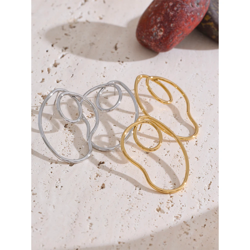 Yhpup Waterproof Metal Stud Earrings