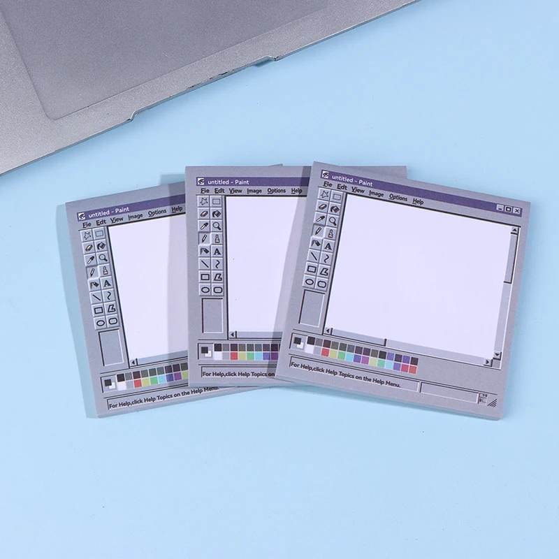50 Sheets Vintage Computer Drawing Sticky Notes - Ideal For Artists & Office Use Durable Adhesive Notes Sticky Notes For Office