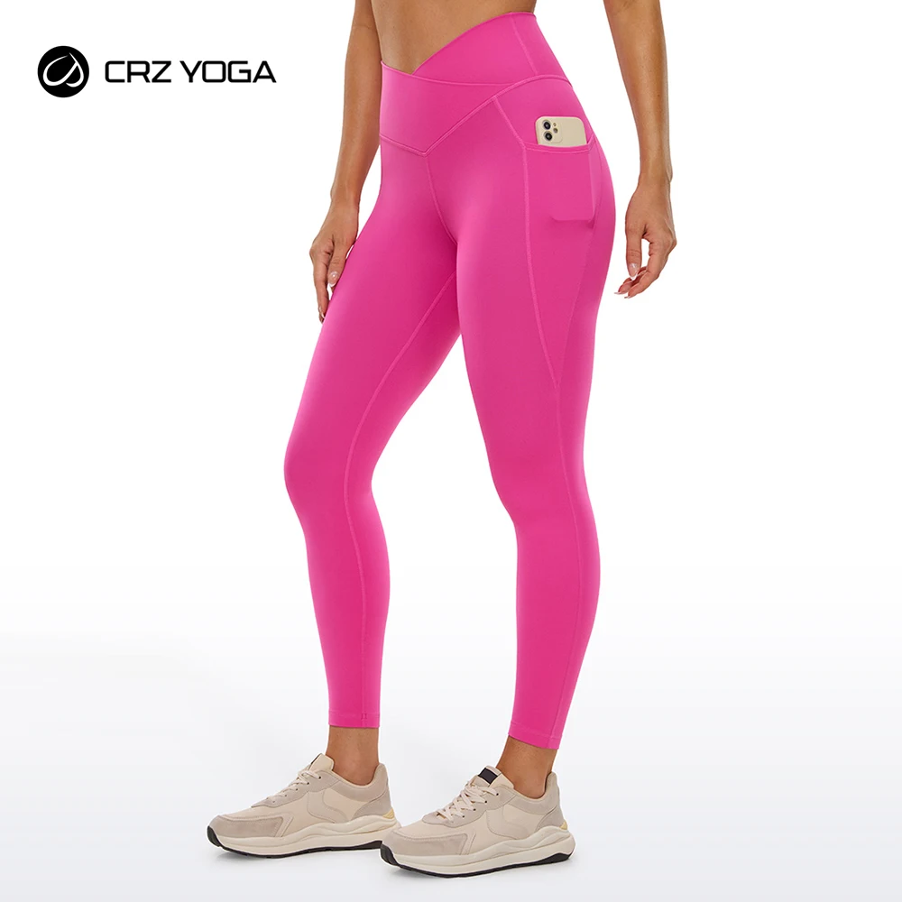 CRZ YOGA Butterluxe Womens Crossover Waist Workout Leggings