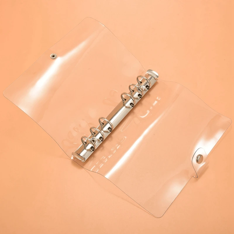 레인보우 클리어 PVC 바인더 커버, 리필 가능 노트북 바인더 보호대, 느슨한 잎 플래너 바인더 커버, 여러 가지 빛깔의 A6 6 링, 2 개