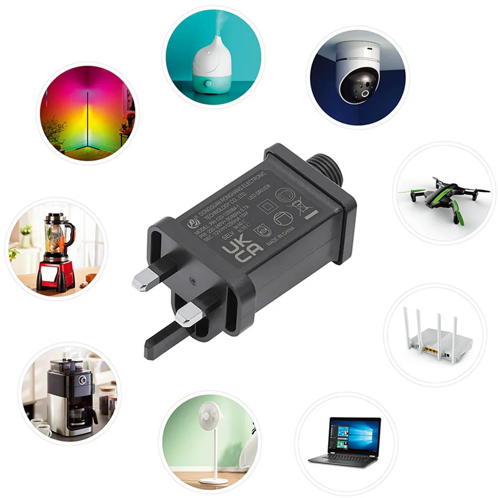 IP44 방수 변압기 미국/유럽/호주/영국 플러그 교체용 야외 인플레이터블 LED 어댑터 12V 1000mA/1250mA/1500mA 전원 공급 변환기