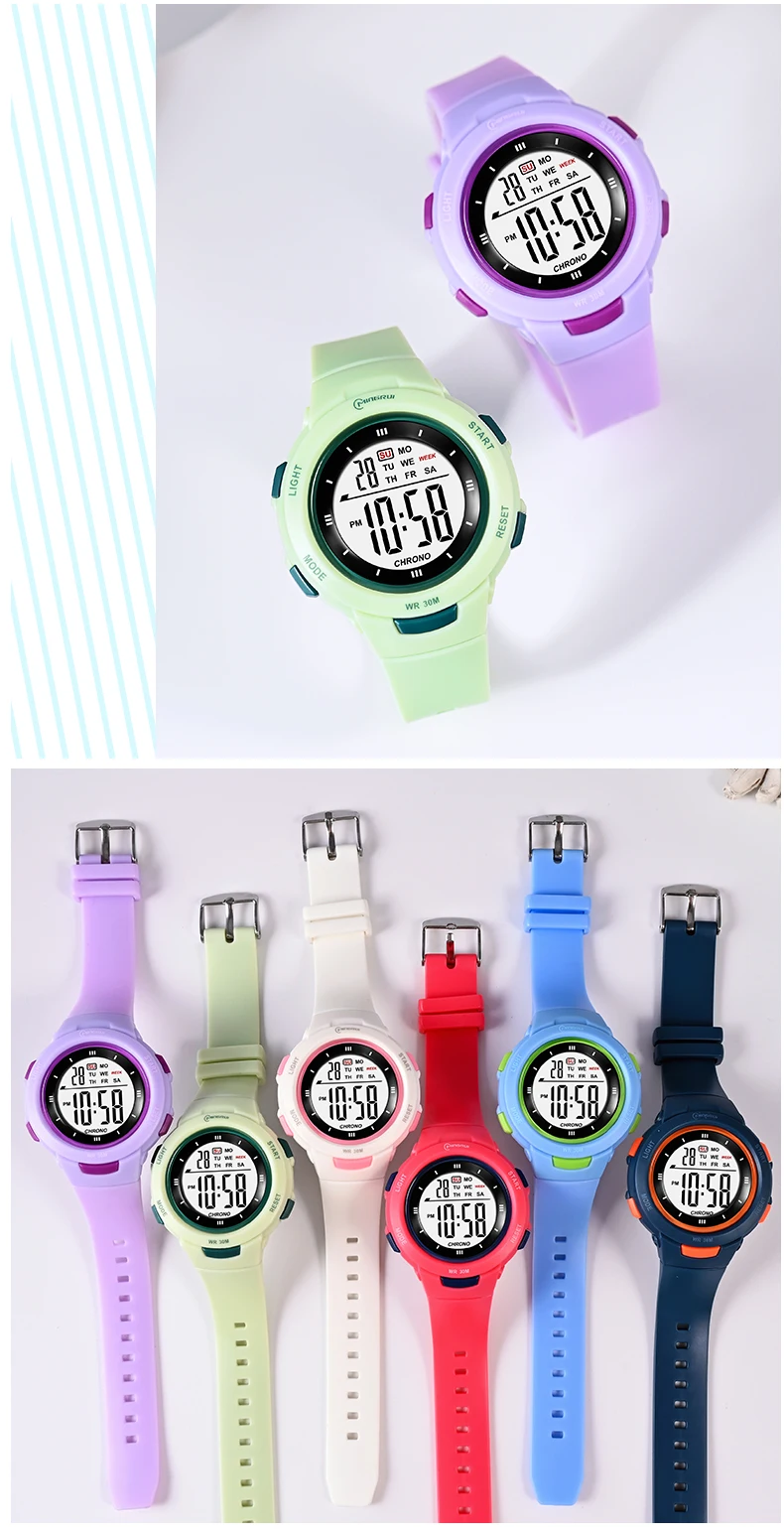 Kids Sport Watches 50M Waterproof Purple Silicone Electronic Wristwatch Digital Children Watch For Boys Girls Gift S8db346d5ef2541c8a4010ec2899d8ae3u