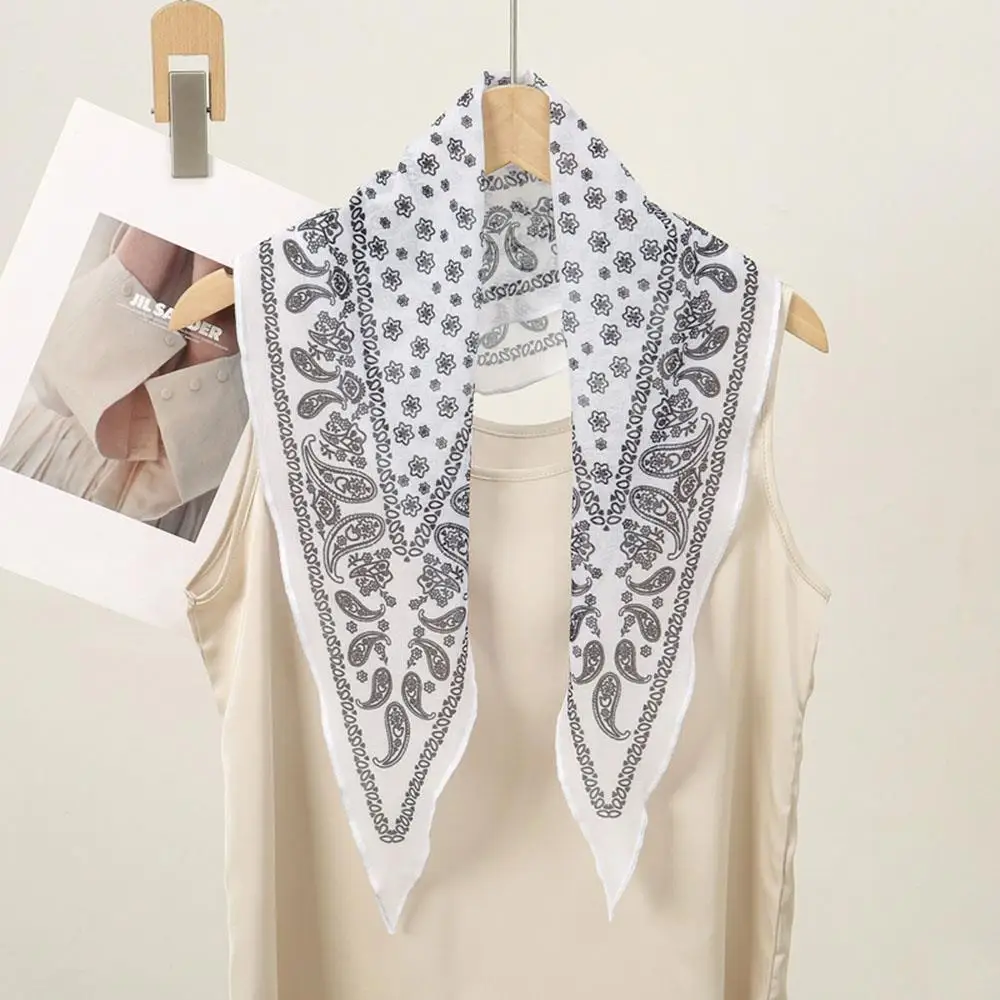 Elegant Paisley Silk Headscarf and Neck Shawl