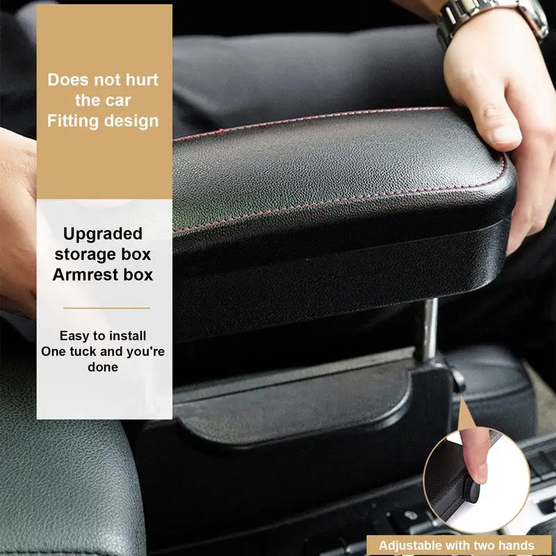 Supporto per gomito bracciolo per auto con scatola di immagazzinaggio Altezza regolabile Gap per sedile automatico Gomito per console automatica Gomito laterale per aumentare il pad - Image 5