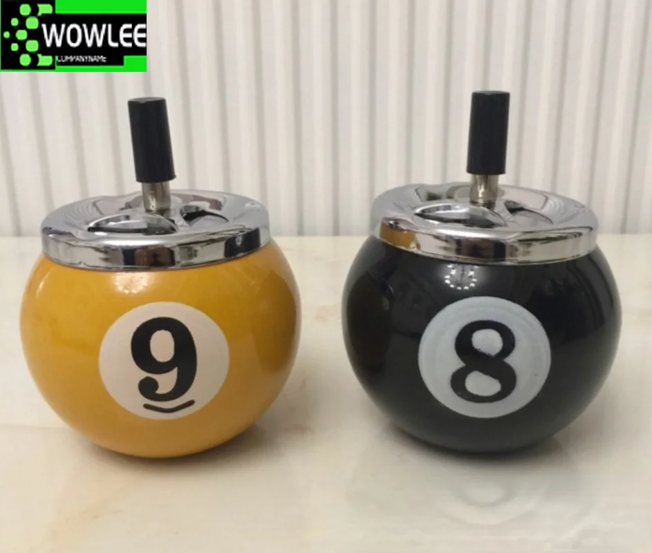 

Пепельница для бильярдного шара, креативная портативная Металлическая Пепельница Blcak для бассейна, дома, аксессуары для бильярда