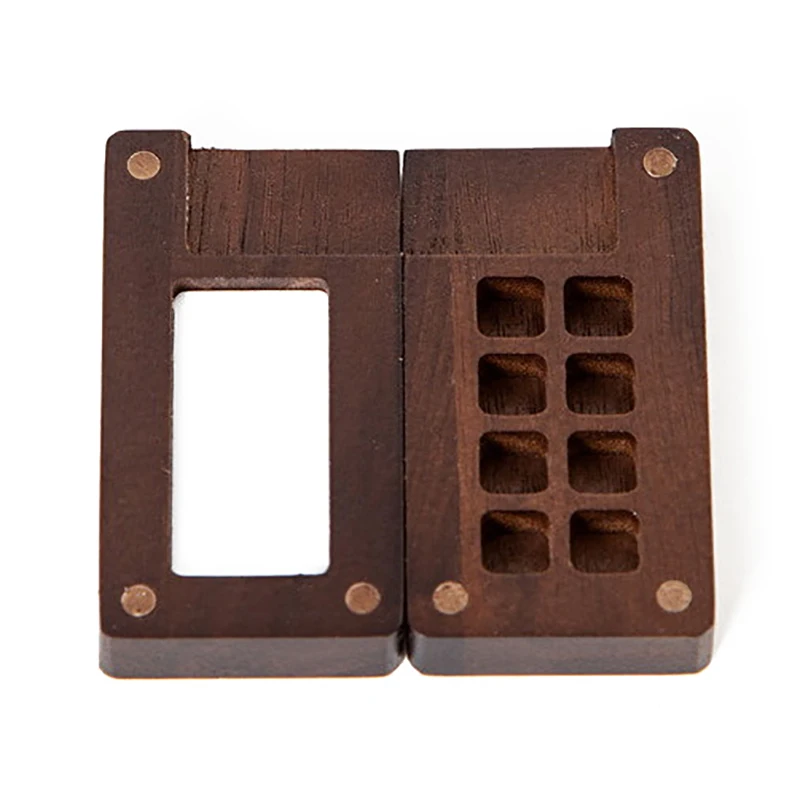 Paint Organizer Plastic Paint Palette Portable Empty Box Mini Black Walnut Paint Box Travel Wooden Handmade 8 Grid 0.5ml Watercolor Paint Palette Oil Paints Tray