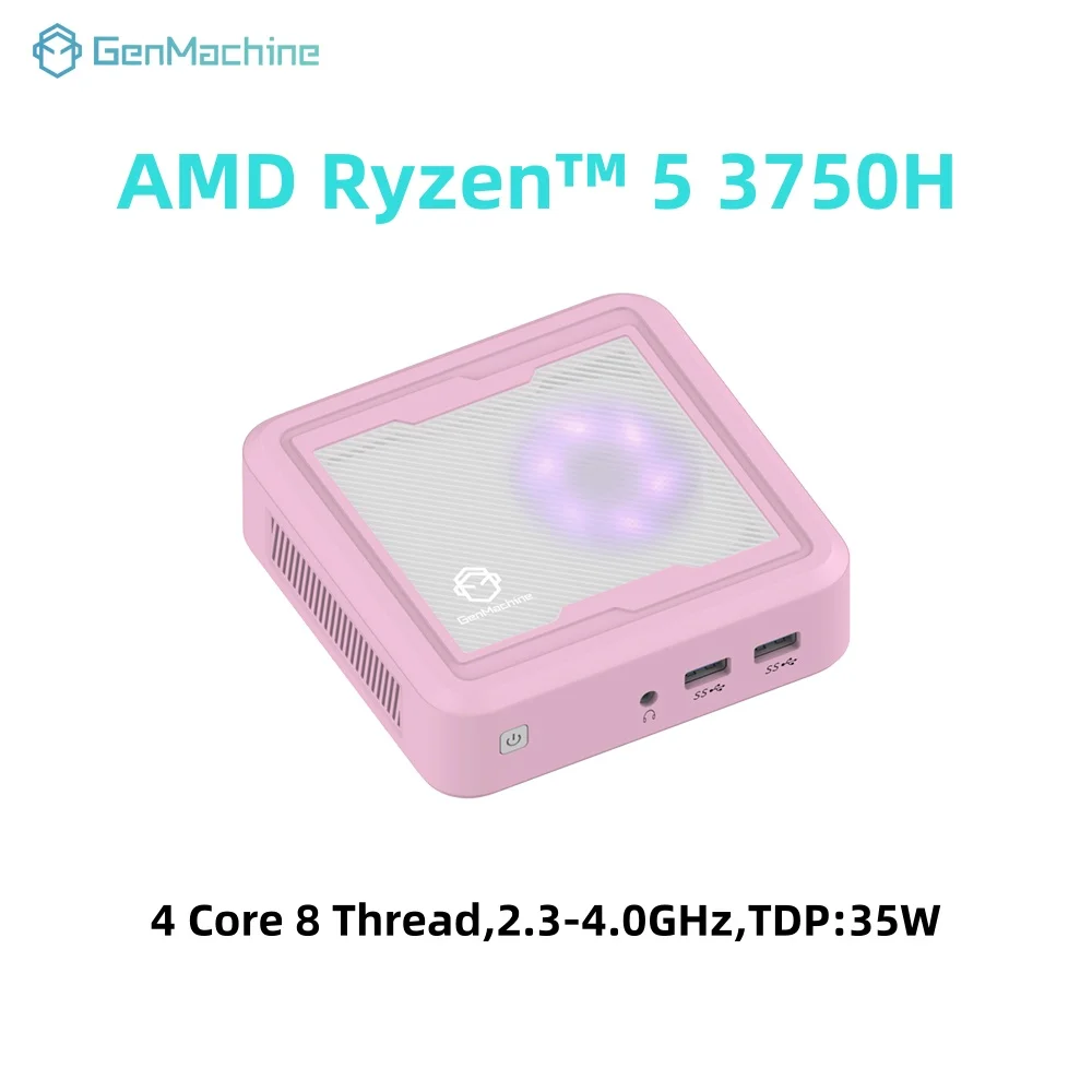 GenMachine New Mini PC AMD 3750H CPU Windows 11 Ryzen DDR4 USB WIFI 5 1000M AMD NUC Gaming Diy Gaming Computer Ordenador