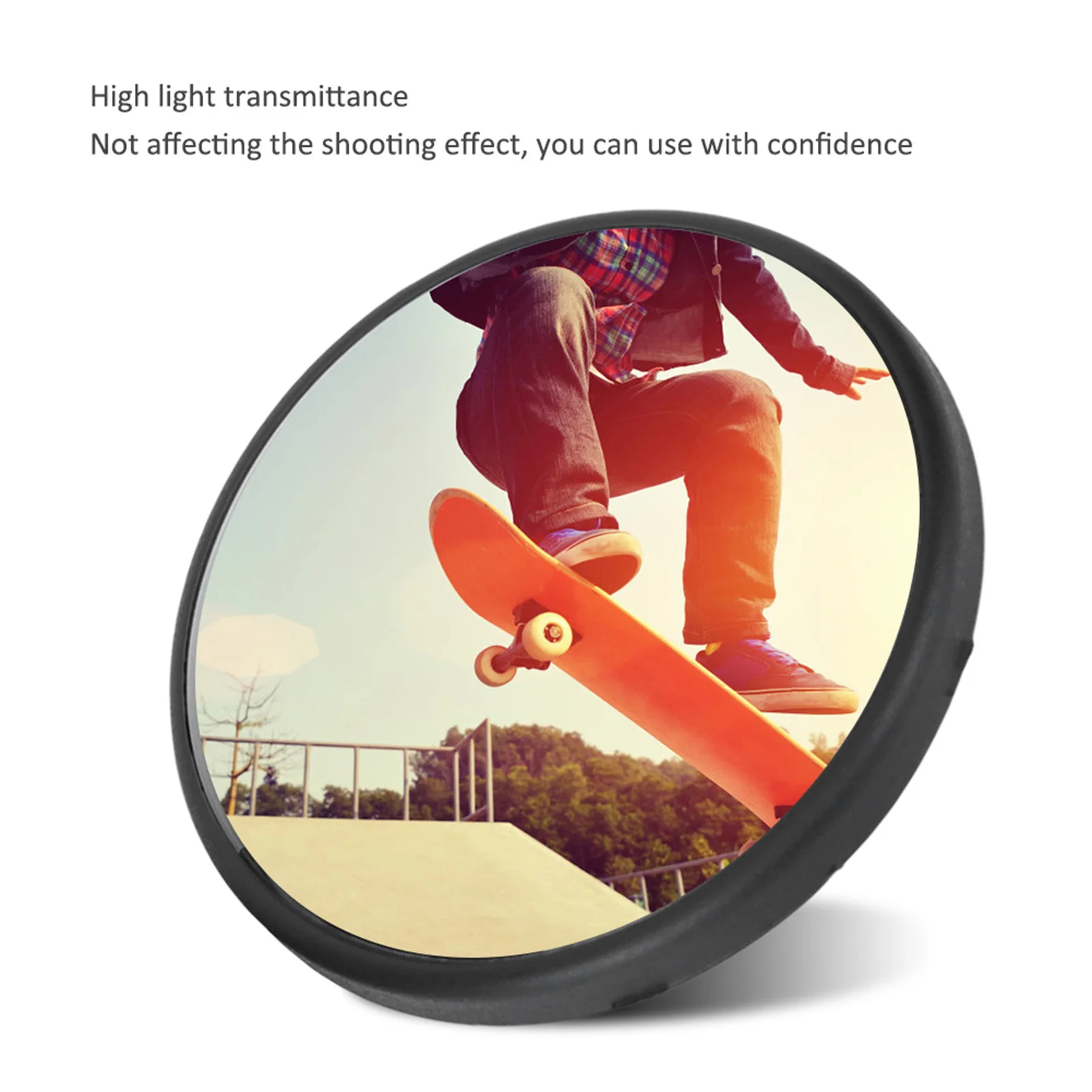 Capuchon objectif GoPro Max vue de dessus, surface lisse pour protection anti-rayures
