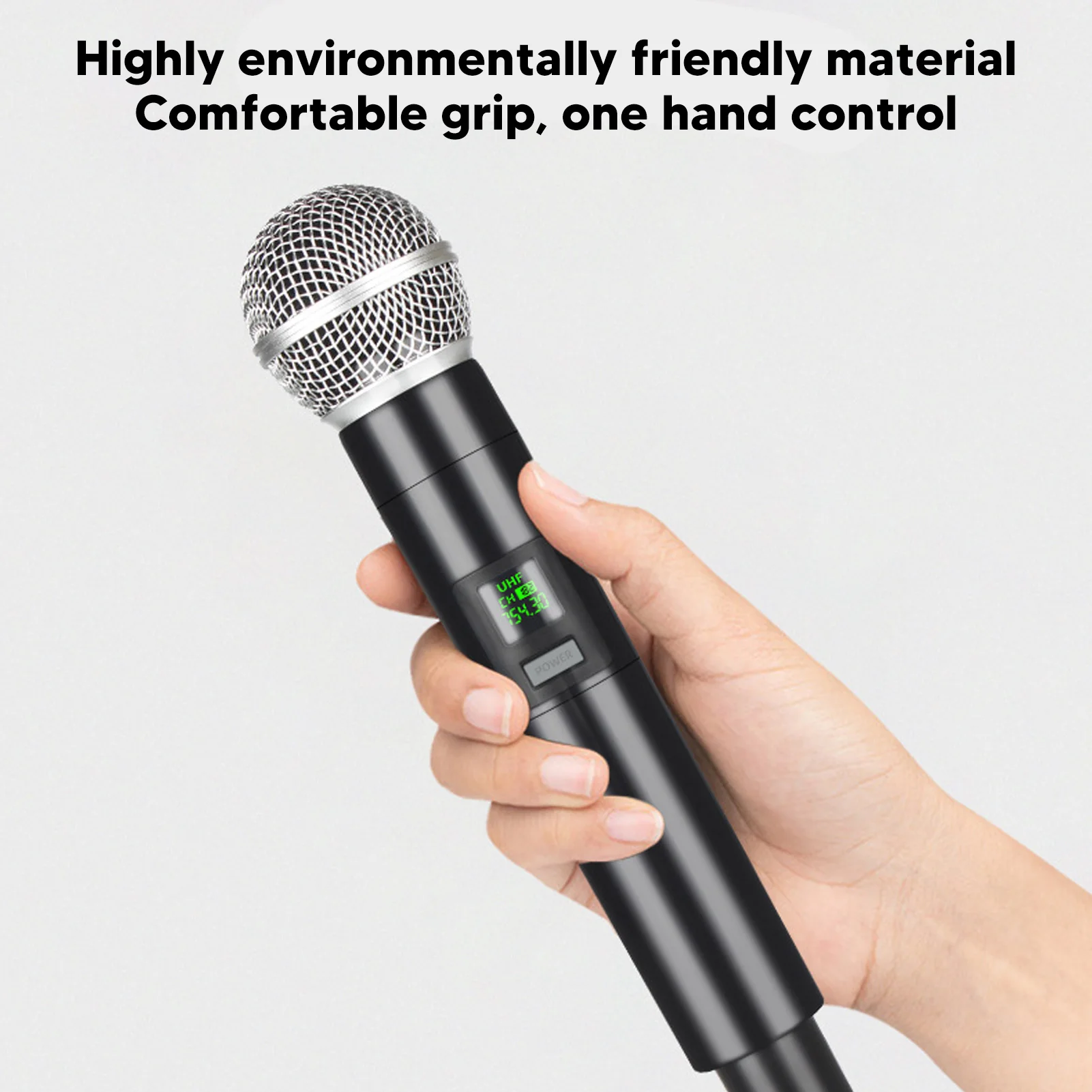 2Pcs Wireless Karaoke Mic HiFi Noise Canceling  Chip Wireless UHF Microphone Handheld USB Rechargeable for Karaoke Machine