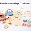 Cute Owl Face Changing Puzzle Montessori Wooden Toy Exercises Baby's Recognition of Colors Patterns Education Interactive Game 4