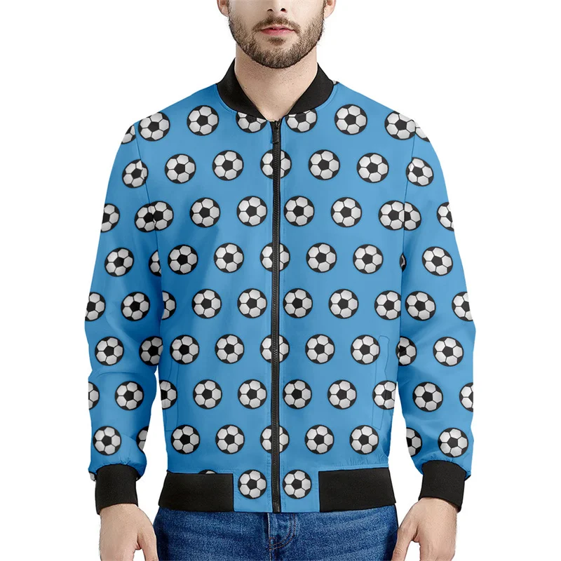 Chaqueta de fútbol con cremallera de moda para hombres y niños, sudadera con capucha de fútbol con estampado 3D, chaquetas de calle de gran tamaño geniales para deportes, abrigos