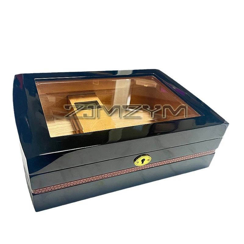 simple-cedar-wood-cigar-case-high-glazed-window-compartmentalized-humidor-cigar-locker-with-round-edges