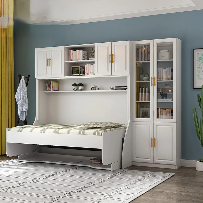 

Комбинированная складная кровать для маленькой квартиры, многофункциональная настенная кровать на заказ 8ch001