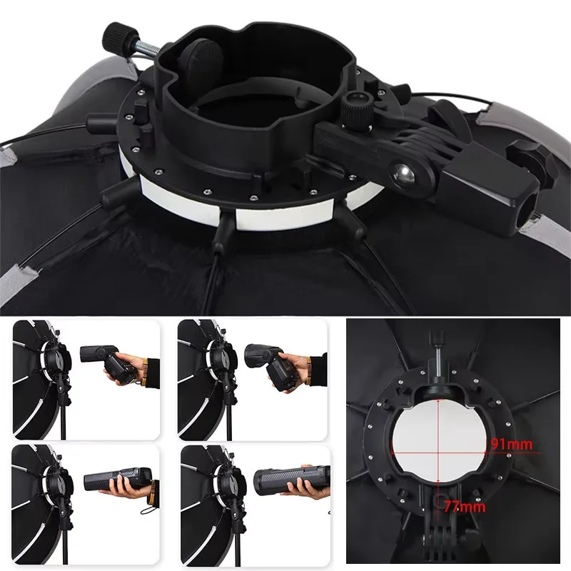 Bresser Softbox Ottagonale Super Quick 65 Cm - Ad Apertura Rapida Per Flash Fotocamera Da Studio