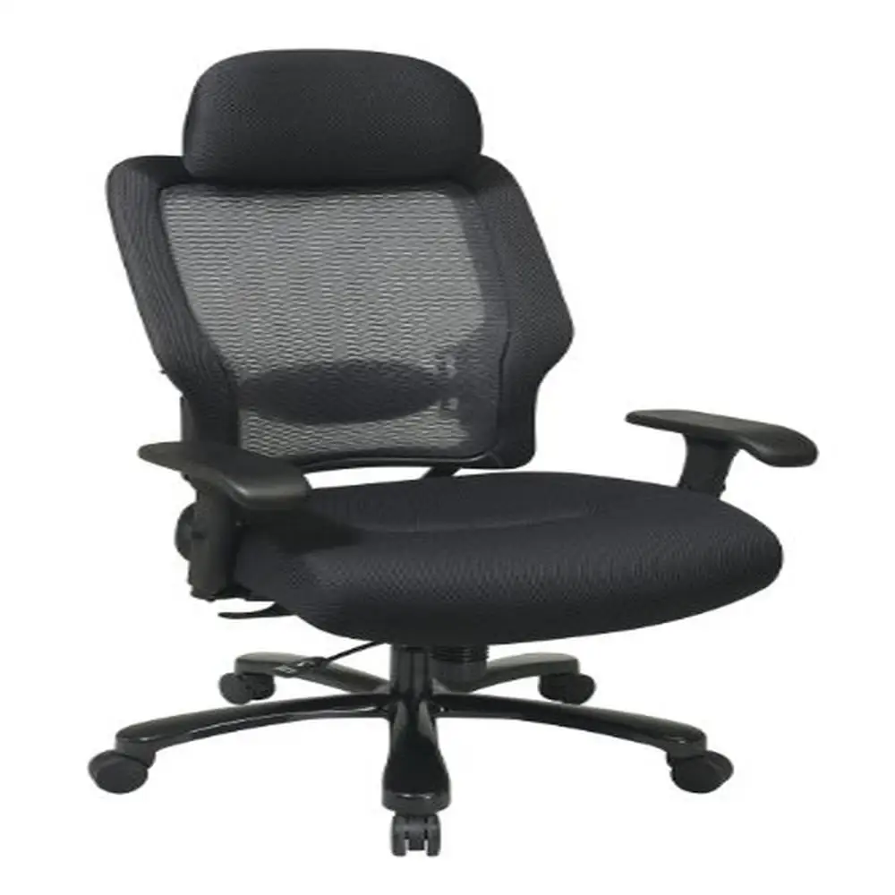 

Dual Layer AirGrid Back and Padded Mesh Seat Big Tall Office Chair Adjustable Arms Tilt Tension Lumbar 400lb Capacity