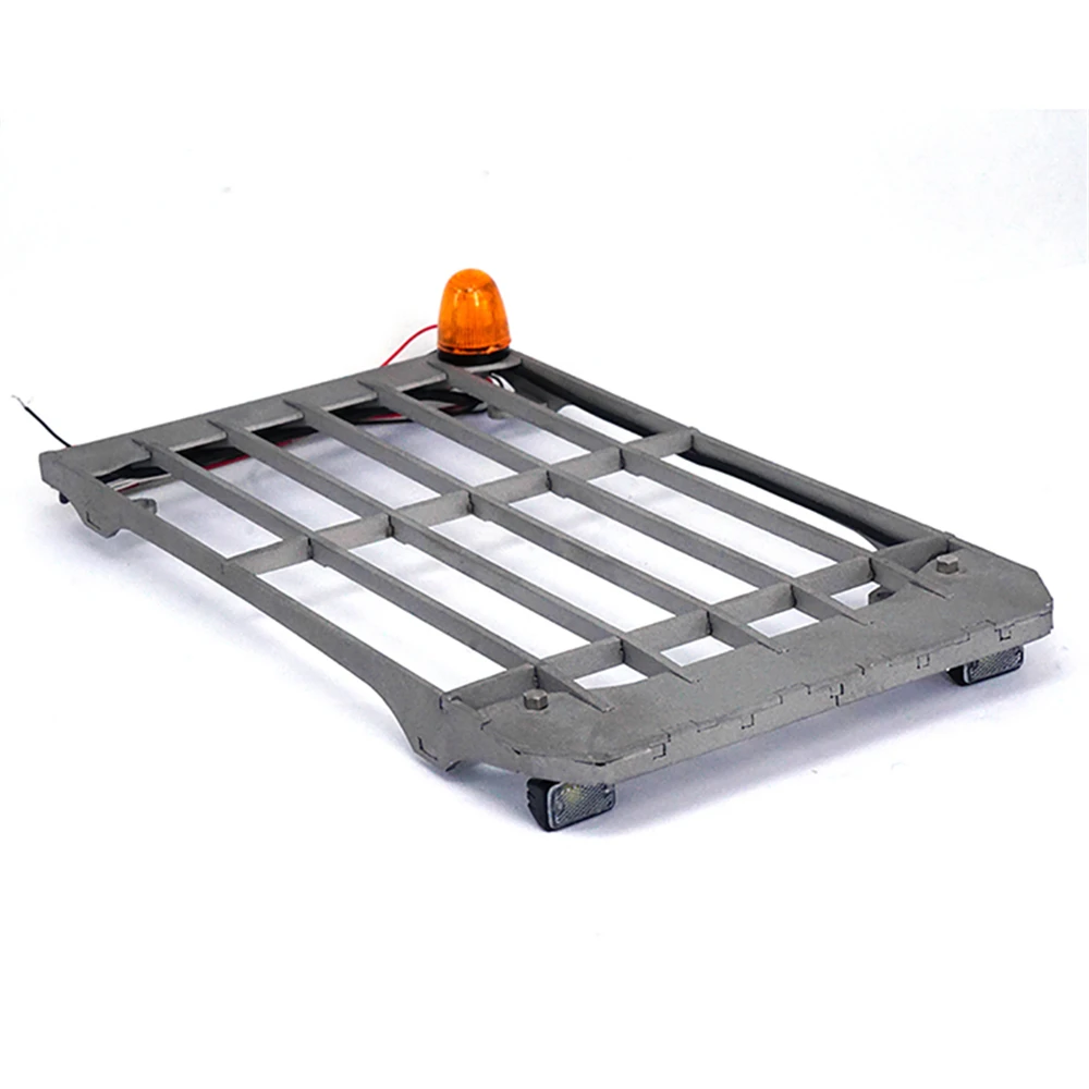 Metal Cabin Roof Safety Net Anti-collision net w/ Spotlight for 1/14 LESU RC Wheeled Excavator DIY Modification Part